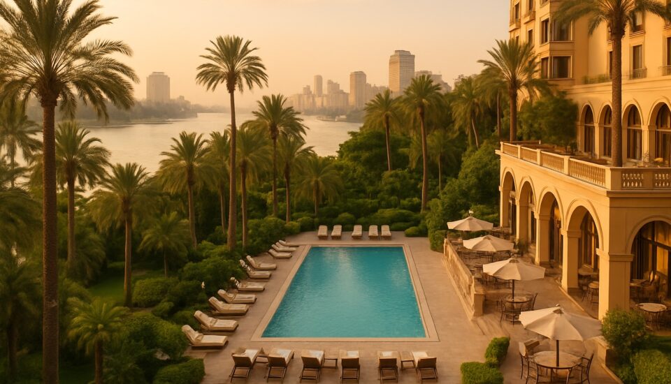 Nil-Hotel mit Pool und Palmengarten in Kairo (Symbolbild)