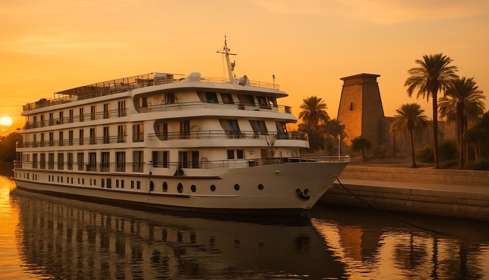 Nilkreuzfahrtschiff am Nilufer bei Luxor (Symbolbild)